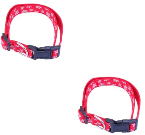 Sosoport 2st Halsband Mit Hundedruck Haustierzubehör Schleife Hundehalsband Kleines Hundehalsband Für Hunde Großer Rassen Klein Glocke Einstellbar Leinen Rot