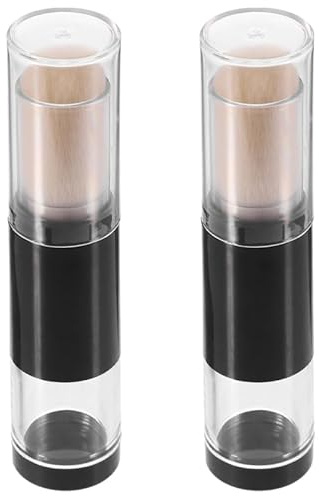 Healeved 2pcs Viaggio Trucco Pennello Ricaricabile Polvere Con Bottiglia Integrata Pennello Da Fondotinta Portatile E Pennello Fard Per Applicazione uniforme E Facile Da Maneggiare