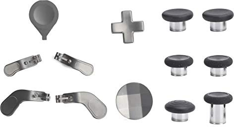 Metal Replacement Thumbsticks for PS Series Elite Controller Series 2 Core, Package Includes Mod 6 Metal Swap Joystick, 4 Paddles, 1 Standard D Pad, Accessories Parts for PS, One