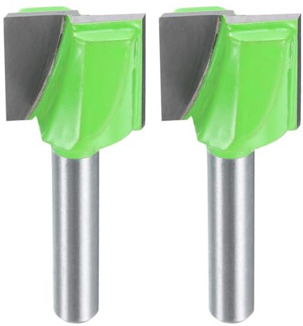 sourcing map 2pcs Bottom Cleaning Router Bits 1/4 Shank Carbide Tipped Spoilboard Surfacing Planing CNC Mortising Bit for Slab Flattening Woodworking, 23/32 (18mm) Dia 5/8 (16mm) Depth