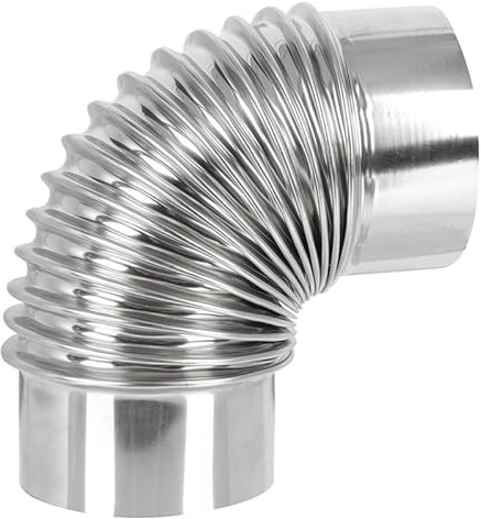 Angoily Edelstahl Kaminrohr Bogen 90° Ofenrohr 3.54X3.54X3.54 Zoll Abgasrohr Für Außenbereich Robust Einfach Montage Sicherer Anschluss