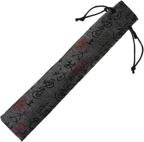 Faltbarer Handfächer, Handventilator aus Bambus, chinesischer Kalligraphie-Stil, dekorative Faltbare Handfächertasche, staubdichter Halter, Schutzbeutel, Hülle, Ventilator, Hand-Grau