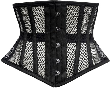 Dewans korsett midjeträning stål benad kvinnor cincher under byst geting nätkorsett, Svart, 7XL