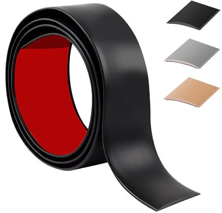 100cm Striscia di soglia Autoadesivo,Flessibile Profilo di Transizione PVC, Strisce di Transizione Per Soggiorno,Transizione del pavimento Per Unire Le Fughe Del Pavimento/Piastrelle(5cm，Nero）