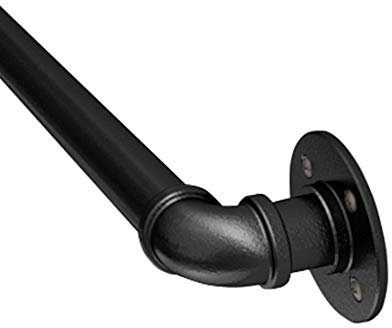 Outdoor il for stairs, barra di sicurezza da parete con pedana e ringhiera in ferro battuto, 400 cm, colore: nero