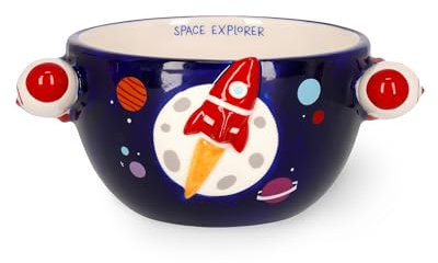 Legami - Tazza in Gres per Cereali Buongiorno! Tema Space, Tazza per la Colazione, Utilizzabile in Microonde, Lavabile in Lavastoviglie, Capacità fino a 400 ml, 12 x 9 cm