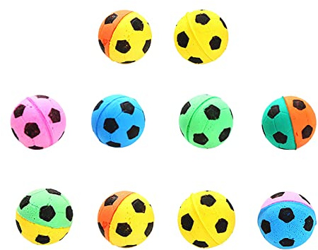 SEAYACK 10 Stück Katzen Favorit für Latexspielzeug, Fußball, zufällige Farbe, 4 cm, für Spielzeug, sortierte weiche Kätzchenbälle