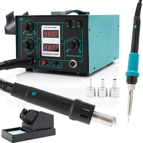 Stazione di saldatura Techrebal 706+ 2 in 1 saldatore rotante ad aria calda 640 W