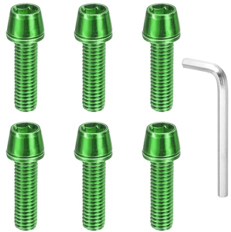sourcing map Bike Disc Brake Caliper Bolt Hex Bicycle MTB Adapter Screws Bolt with 4mm Hexagon Wrench for Mountain Bike BMX