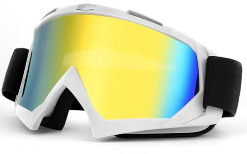 HOTUT Gafas de motocicleta para equitación, suciedad, esquí, cuatrimoto, carreras, resistentes al viento y al polvo, gafas de motocross UV400, acolchadas espuma suave y gruesa, casco motocross