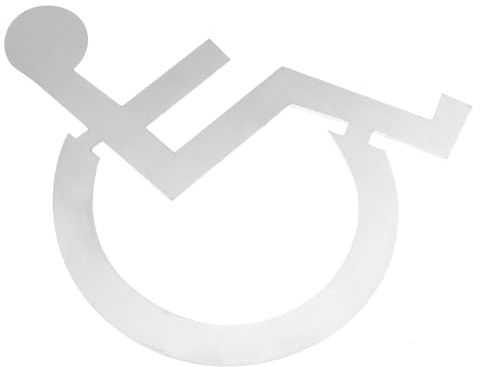 DECORNIJIA Panneau de Toilette Handicapé Signalisation Porte Wc pour et Facile à Installer pour Toilettes Publiques et Ascenseurs Argenté