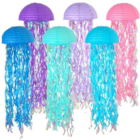 Lanterne Di Carta A Forma Di Medusa - Lanterne di Carta a Tema Marino con | 6 Pezzi Ghirlande Appendibili Riutilizzabili Decorazioni per Feste Soggiorno Sala da Pranzo Camera