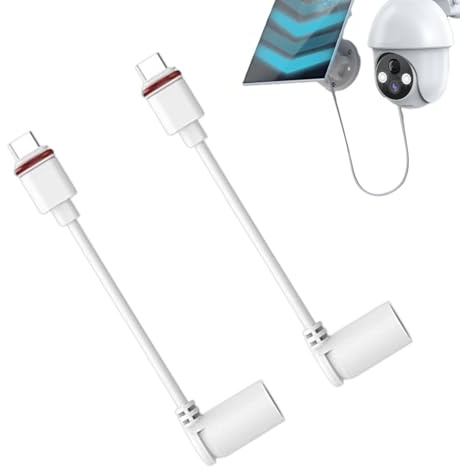 Honhoha Adaptateur Barrel USB-C | 2 Pièces Adaptateur Barrel pour Spotlight Cam | Connecteur d'alimentation pour Appareil Électronique Extérieur - Sécurité Domestique