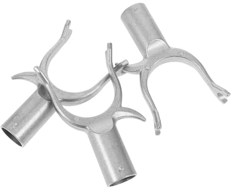 NUOBESTY Fourches de Portant à Vêtements en Alliage D'aluminium 1,9 Cm Intérieur, Lot de 3 Têtes de Rechange Robustes pour Tringle à Linge, Accessoires Pratiques pour Séchage Extérieur