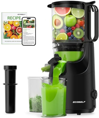 ECOSELF Juicer Machines, 5.3 Large Mouth Feed Chute with Self Feeding & Hands-Free Design, Juice Extractor Machine for Fruit & Leafy Greens, Juicer Machine Easy to Clean, With Pusher