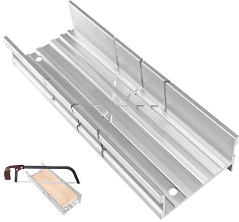 Metal Mitre Box, 5.3 Inch Mini Mitre Block, Angle Precision Cutting Box, for Manual Saw for Hand Saw 3 Cutting Angles - for DIYer Woodworker Woodcarver Carpenter