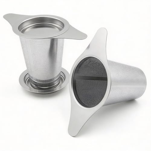Tee-Ei für Losen Blatt-Tee mit Deckel, 2-Teiliges Set, Edelstahl, Rostfrei und Spülmaschinenfest