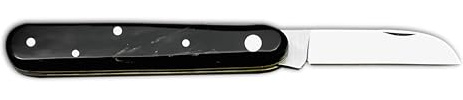 DUE BUOI - 228C Coltello da Innesto Professionale Alberi da Frutto e Giardinaggio per Mancini, Acciaio Carbonio Böhler K720, Manico Corno di Bufalo
