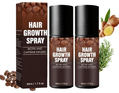 2PC Hair Growth Spray, Hair Growth Serum für Frauen & Männer Haarwachstumsspray Haarwachstum Beschleunigen Verhindert Haarausfall Haaröl Wachstum Bart Wachstum Sanft Trocken für all Haartypen