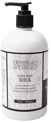 Archipelago Botanicals Hand Wash Milk Liquid Hand Soap, Moisturizing Daily Hand Wash with Soap Pump, Kitchen or Bathroom Hand Soap, 17.0 Fl. Oz.