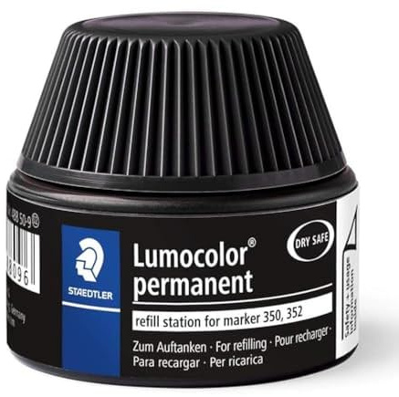 STAEDTLER Lumocolor 488 50 Nachfüllstation – Schwarz, 30 ml | Nachfüllset für Permanent Marker 350 & 352 – sauberes Befüllen – Art.-Nr. 488 50-9