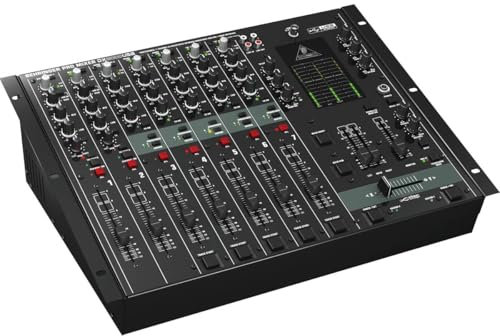 Behringer PRO MIXER DX2000USB Professional 7 Channel DJ Mixer with INFINIUM 'Contact-Free' VCA Crossfader and USB/Audio Interface, Compatible with PC and Mac