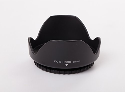 vhbw Paraluce per 58 mm obiettivo nero, plastica, tulipano, 8,5 cm