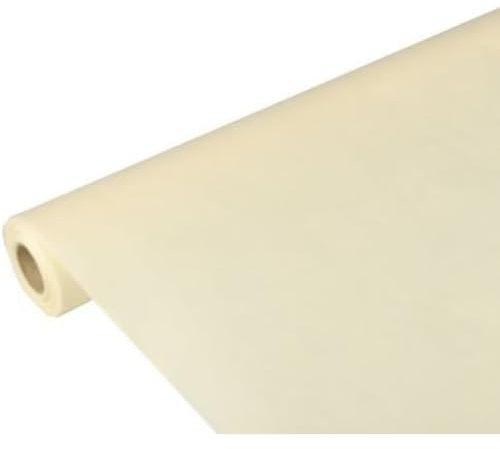 Papstar Tischdecke / Tischtuchrolle creme Soft Selection (1 Stück) 10 x 1.18 m aus PP-Vlies, stoffähnlich, umweltfreundlich, feuchtigkeitsresistent, abwaschbar, #82287