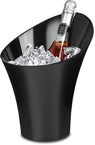 bar@drinkstuff Flute Wine & Champagne Bucket Black 5ltr - Wine Bucket, Champagne Cooler, Wine Cooler