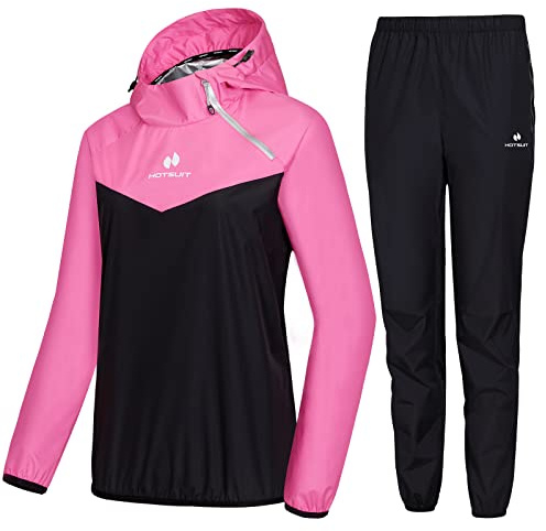 HOTSUIT Tute Dimagranti Tuta da Sauna Donna Allenamento Ginnastica Sudorazione Perdita di Peso Fitness Sportiva Palestra, Rosa, M
