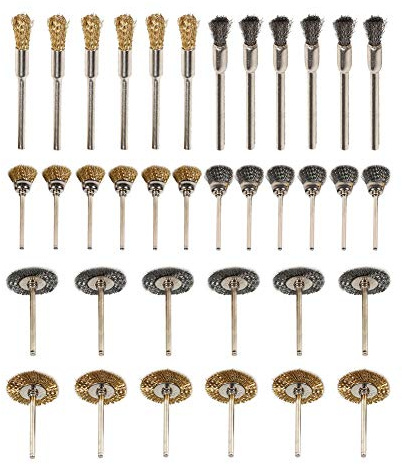 36Pcs Brosse en Laiton de Polissage Ensemble Métallique pour Perceuse Outils Fil d'acier Inoxydable Métallique de Forage Brosses Rotatifs