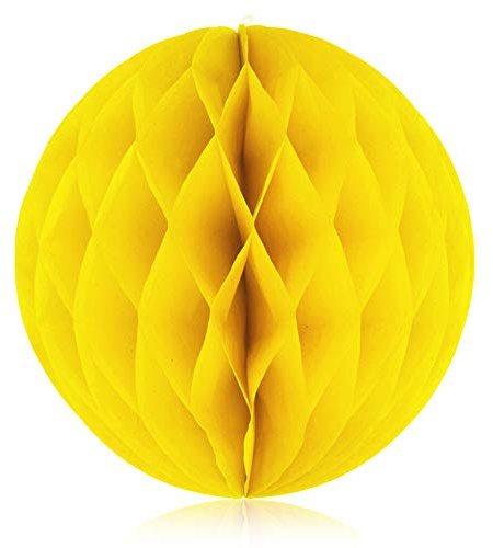 PLECUPE Wabenbälle, 10 Stück 20cm Bunte Wabenball Honeycomb Balls Zeremonie Dekoration für Geburtstag Hochzeit Dekoration Baby Dusche Karneval Parteien Hauptdekorationen, Gelb