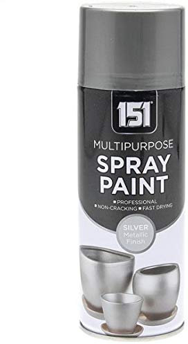 Paint Factory 400ml Professional Quality Fantastic Finish All-Purpose Interior Exterior Household Spray Paint for Wood Metal Plastic Ceramics & More (Metallic Silver)