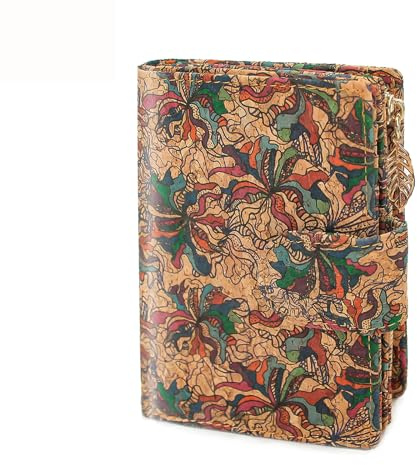boshiho Veganes Portemonnaie aus Kork, Geldbörse Damen klein mit RFID-Schutz Vielen Fächer Vegan Geschenk