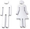 2 pièces Signe WC, Hommes et Femmes Signs Plaque de Porte, Panneaux de Toilette pour Hommes et Femmes, Convient pour Les Toilettes dans Les Hôtels, écoles, Entreprises et Restaurants. (Argent)