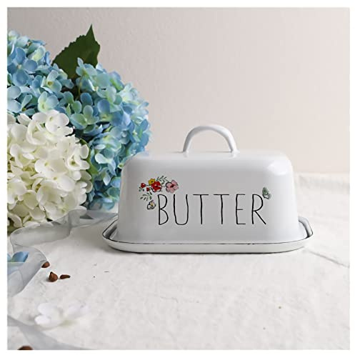 Butterdose-Vintage-Stil Emaille/ Butterdose mit Deckel für 250 g Butter