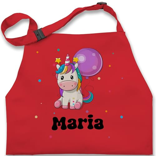 Geschenk mit Namen personalisiert by Shirtracer - Kinderschürze Schürze Kinder Jungen Mädchen - Geschenk Einhorn personalisiert I Einhörner I Unicorn I Geburtstag