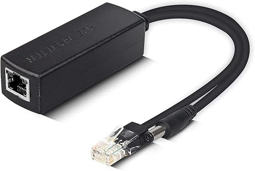 Gigabit Active PoE Power Over ethernet Splitter Adattatore 48V a 12V, DC Jack 5.5x2.1mm, IEEE 802.3af/at conforme a 10/100/1000Mbps PoE Splitter con uscita 12V per telecamera di sorveglianza CCTV e