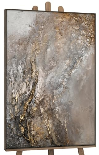 YS-Art Luxus Abstrakt Design Acrylbild Universum handgemalt Grautöne
