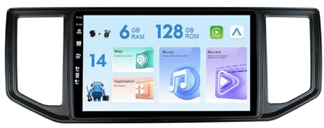 Double Din Android 14 Car Radio Stereo For VW Amarok Crafter Van Man 2017-2021 GPS Navigation Head unit With Free Backup Camera+Mic- Carplay/DSP/WIFI/SWC/RDS-6G+128G