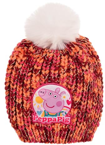 Sun City Peppa Wutz Pig Kinder Mädchen Winter-Mütze Strick Bommelmütze
