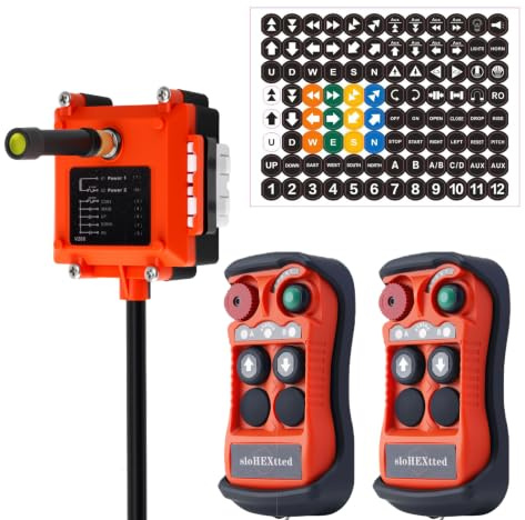 Control remoto industrial inalámbrico de 2 botones para grúa y polipasto eléctrico 12-24V 2T1R