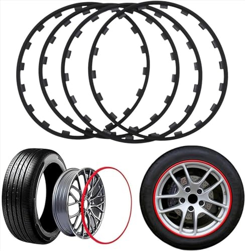 Felgen Reparaturset Leichtmetallfelgenschutz, Felgenschutz For 15–22-Zoll-Räder, Kratzfest Und Abriebfest, 4-teiliges Auto-Refit-Set, Schutzringe For Kfz-Felgenschutz,Für alle Modelle gültig ( Color :