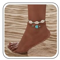 TseenYi Bracelet De Cheville Boho En Cauris Bracelet De Cheville En Truquoise Bracelet De Cheville En Perles Truquoises Bracelet De Cheville En Perles De Coquillages Bracelet De Cheville Pour Femmes