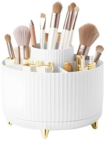 Maxentico Schminktisch Organizer, Make Up Kosmetik-Organizer Drehbarer Dreh Kosmetikorganiser, Badezimmer Schminke Skincare 360° Drehbar Aufbewahrung, Schmink Bad Kosmetik Makeup Schminkorganizer