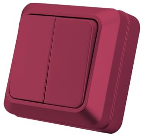 Interruptor de pared, color rojo burdeos de 2 vías, interruptor mecánico de pared 86 mm, interruptor estándar 10 A, 250 V