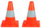 Tradineur - Pack de 2 Conos de tráfico Reflectantes, señalización, Seguridad en Carretera, demarcación, Deporte, Obras (Naranja - 30 x 22,5 x 22,5 cm)