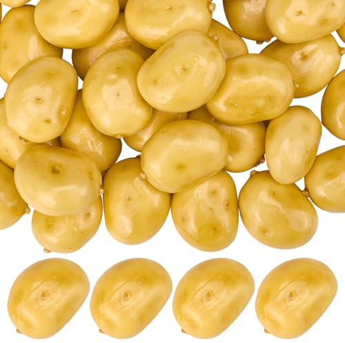 GORGECRAFT 40Pcs Foam Artificial Vegetables Simulation Lifelike Potatoes Food Decorative Bubble Potato for House Kitchen Photography Model Party Pub Decoration Cabinet Ornament