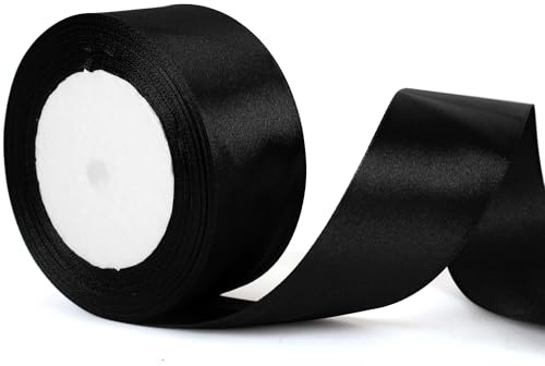 40mm brett svart band tjockt satinband svart halloweenband för presentinpackning håraccessoarer rosett bukett hantverk bröllopsdekoration tårta Halloween presentinslagningsband