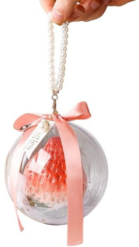 Trinket Box with Lid Porcelain, Creative Strawberry Ceramic Jewelry Boxes for Girls Women, Small Ceramic Jar for Candy Tea Coffee Beans Etc,with Box